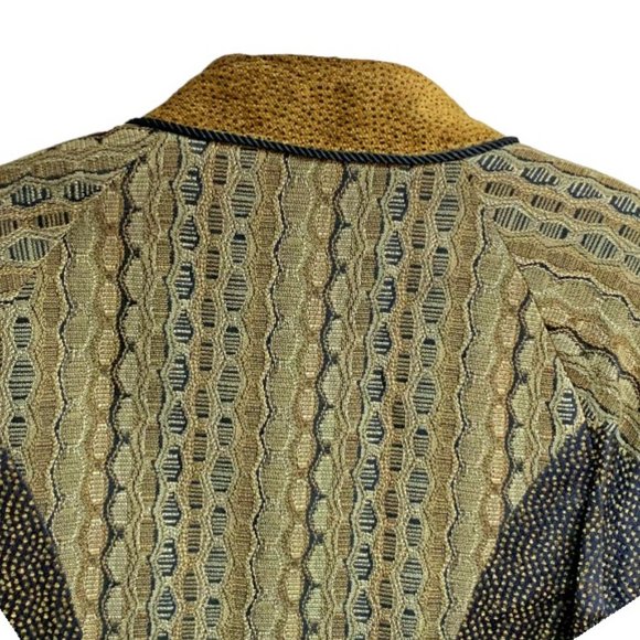 Vtg Treadle Design Room Shade of Brown Multi Tapestry Zip Jacket - Picture 6 of 10